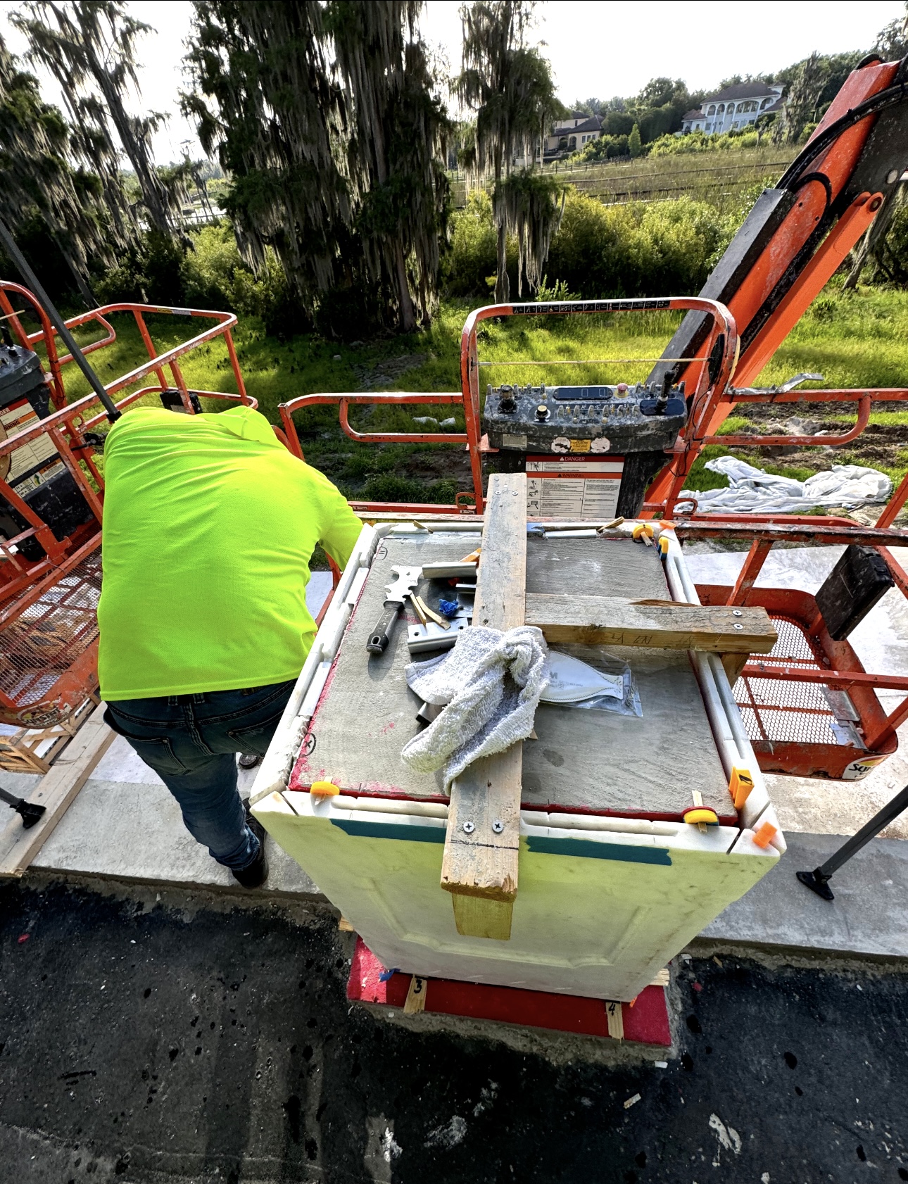 Field documentation of marble and stone construction work managed by Eduardo Munoz Perez JR