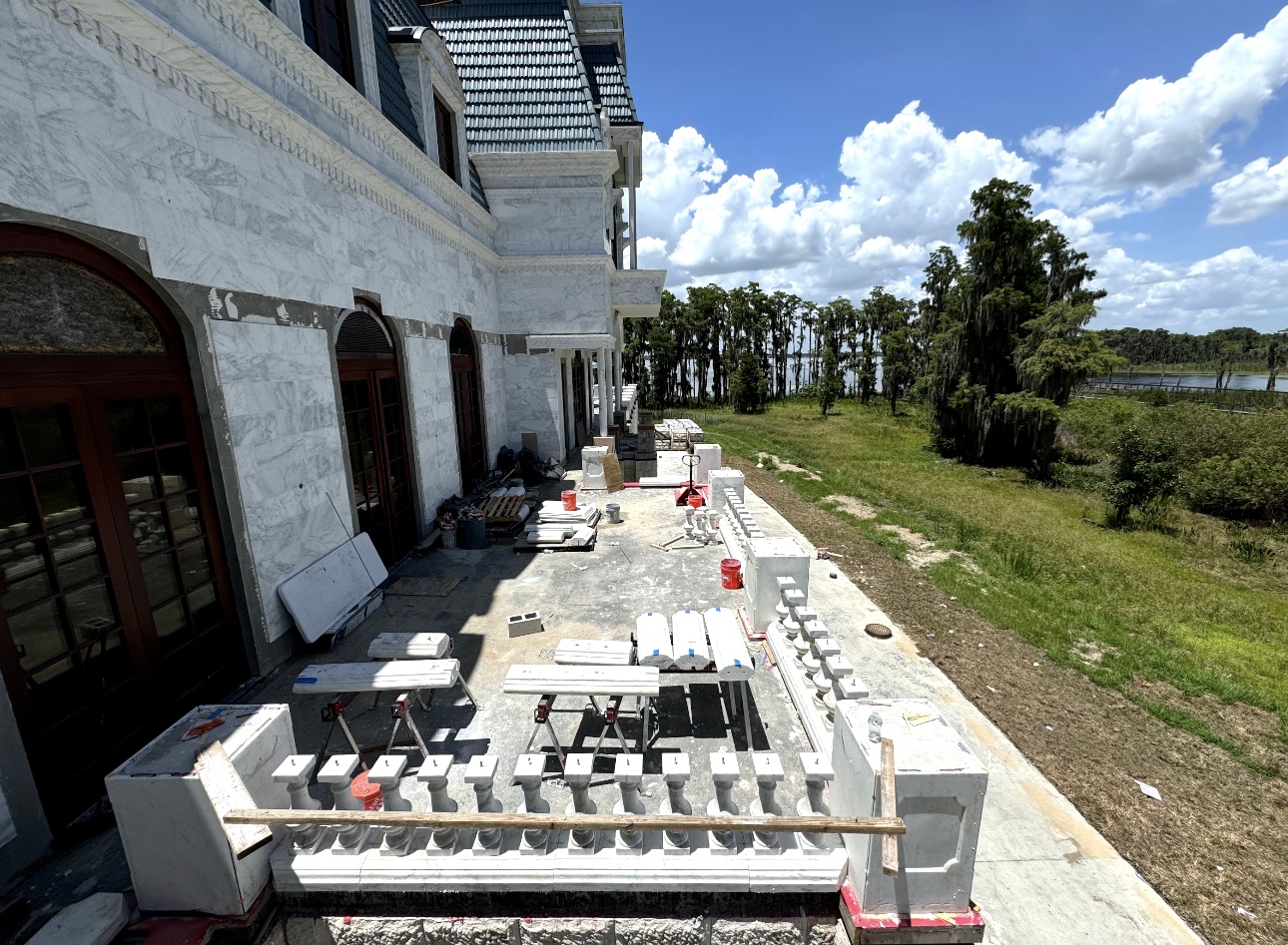 Field documentation of marble and stone construction work managed by Eduardo Munoz Perez JR