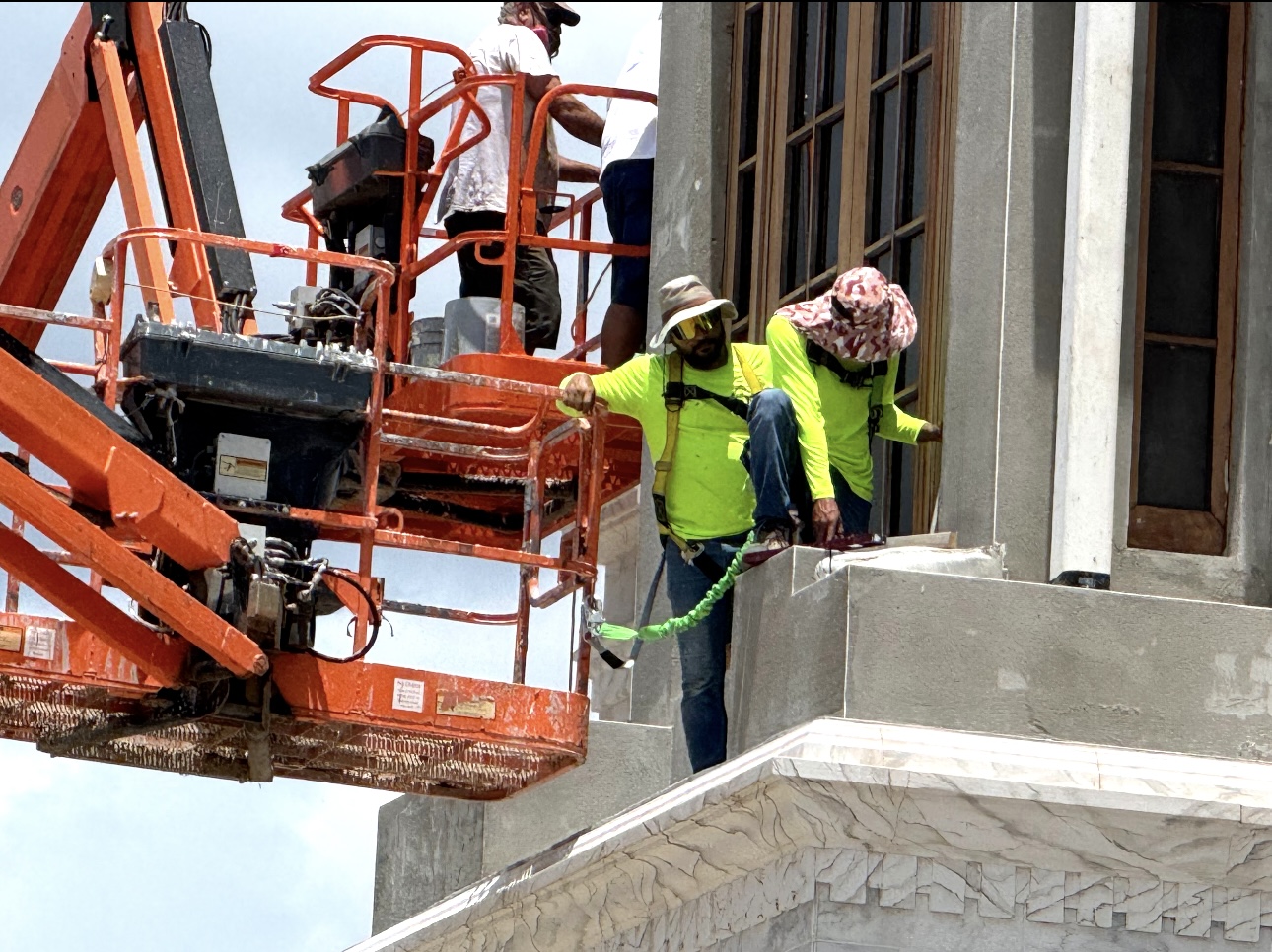 Field documentation of marble and stone construction work managed by Eduardo Munoz Perez JR