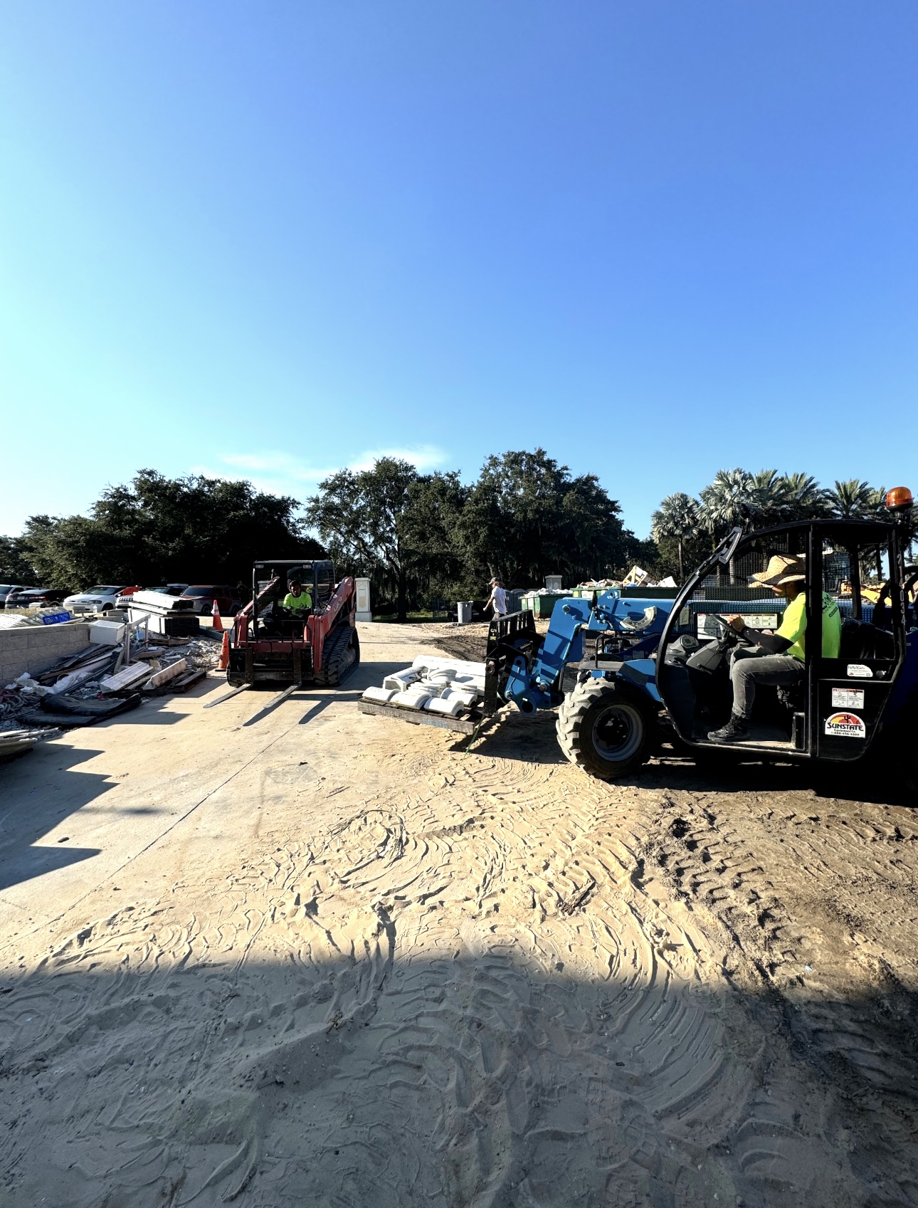 Field documentation of marble and stone construction work managed by Eduardo Munoz Perez JR