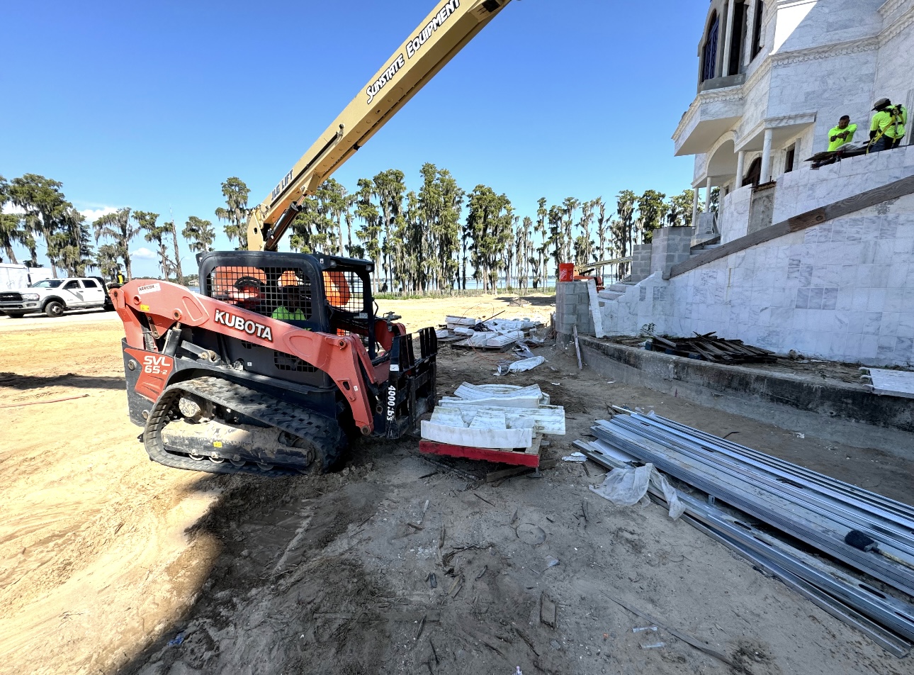Field documentation of marble and stone construction work managed by Eduardo Munoz Perez JR