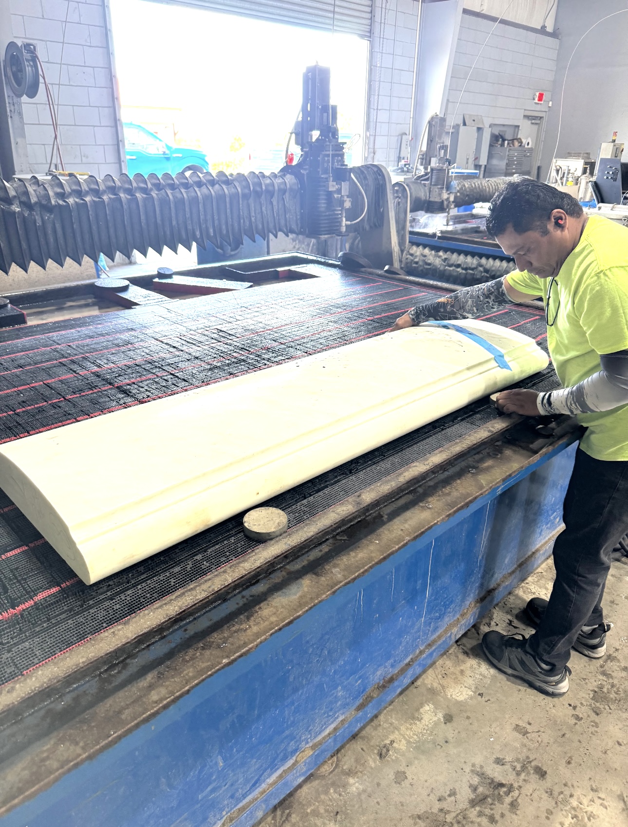 Field documentation of marble and stone construction work managed by Eduardo Munoz Perez JR