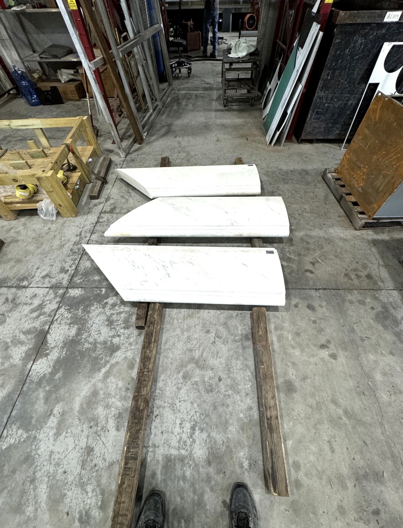 Field documentation of marble and stone construction work managed by Eduardo Munoz Perez JR