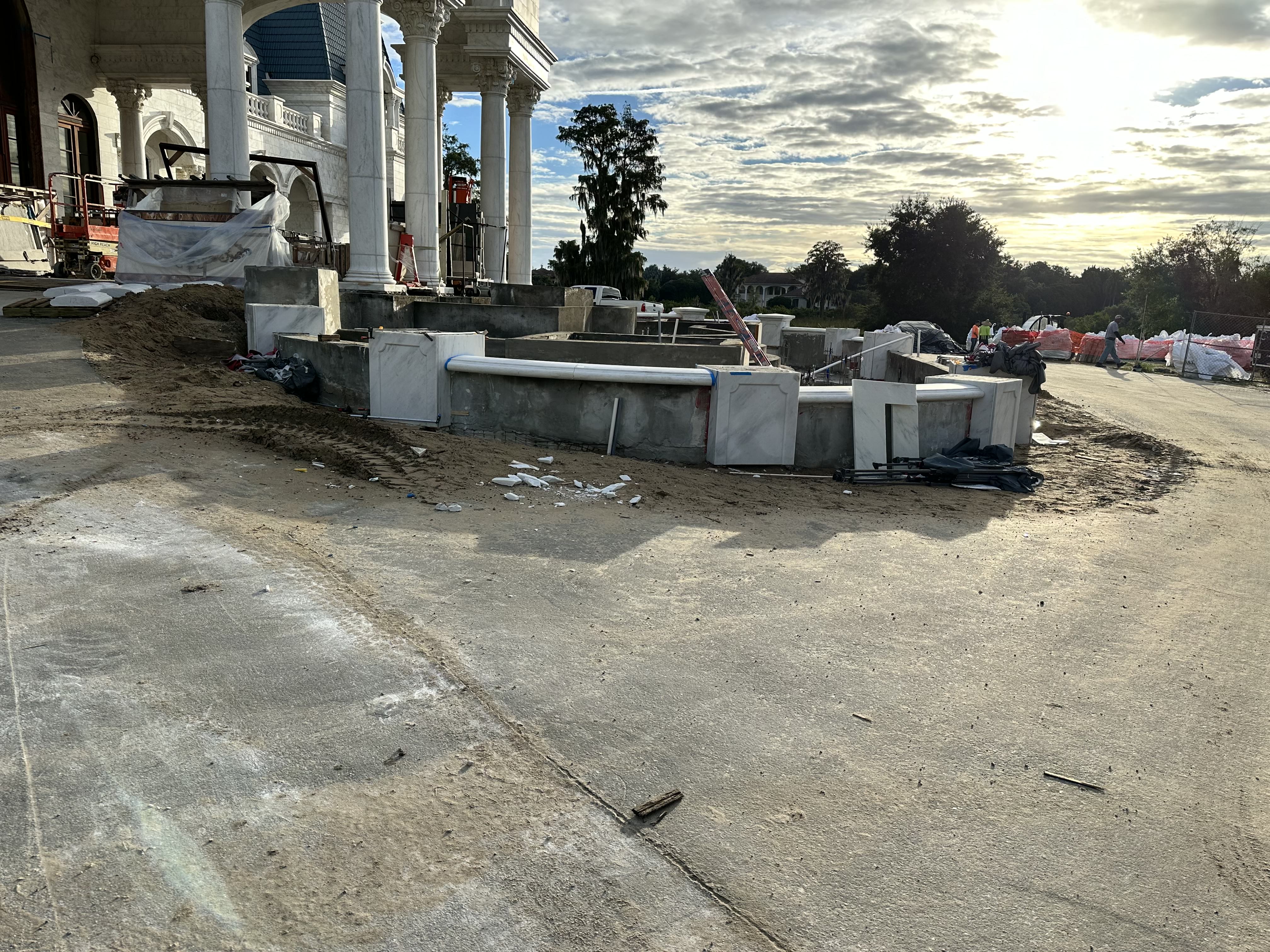 Field documentation of marble and stone construction work managed by Eduardo Munoz Perez JR