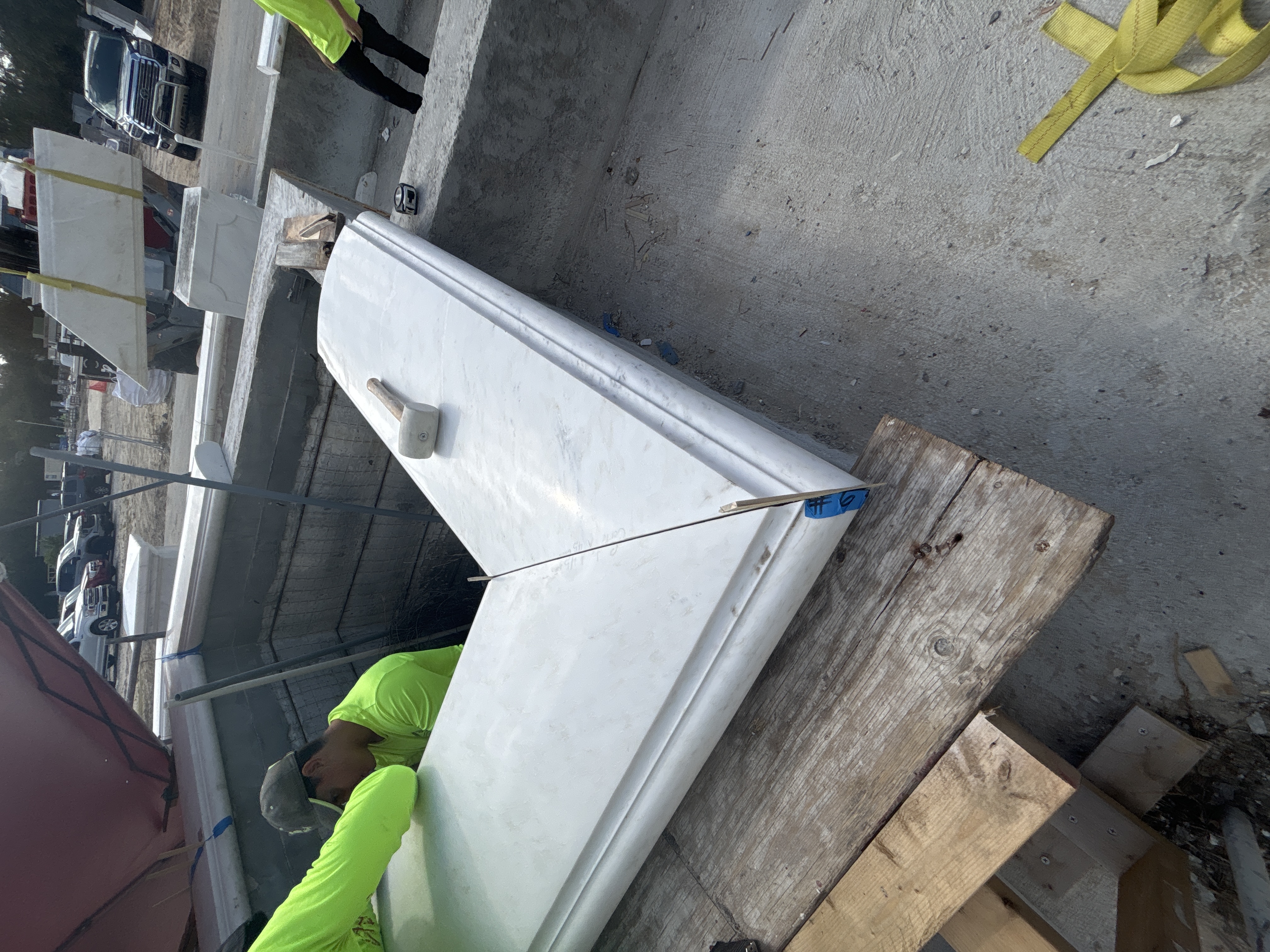 Field documentation of marble and stone construction work managed by Eduardo Munoz Perez JR